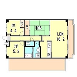 朝日プラザモンターニュ北神戸 3LDKの間取図画像