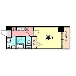 ロイズグラン神戸下沢通 1Kの間取図画像