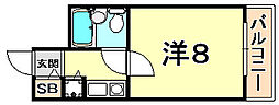 ペイサージュSANKO 1Kの間取図画像