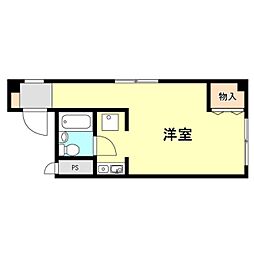 荒三マンション ワンルームの間取図画像
