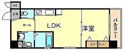 プリオーレ三宮 1LDKの間取図画像