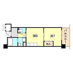 明泉寺南住宅明泉寺シティコート 1DKの間取図画像