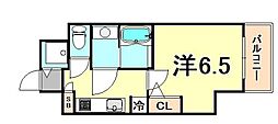 S-RESIDENCE神戸元町 1Kの間取図画像