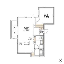 HEBEL MAISON Toshi 1LDKの間取図画像