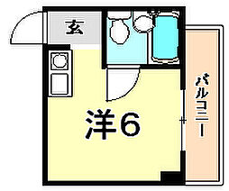 サンシャイン山手 ワンルームの間取図画像