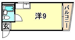 中浜ビル ワンルームの間取図画像