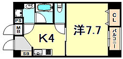 第2リーフハイツ 1Kの間取図画像