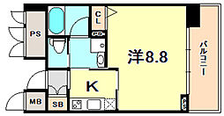 RESIDIA神戸元町 1Kの間取図画像