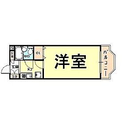 湊川サンシャイン ワンルームの間取図画像