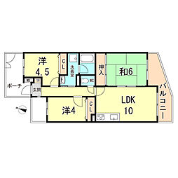 シャトラン上池田 3LDKの間取図画像