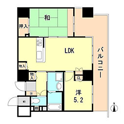 アスタ新長田タワーズコート2番館タワー棟 2LDKの間取図画像