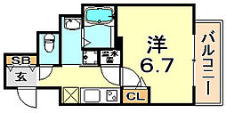 アドバンス神戸アルティス 1Kの間取図画像