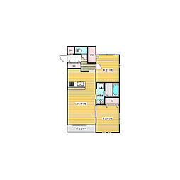 HK磯馴 2LDKの間取図画像