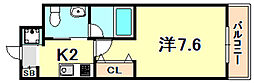 LiAnge兵庫本町 1Kの間取図画像