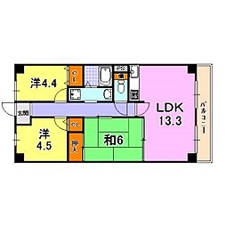 リメーン檜 2SLDKの間取図画像