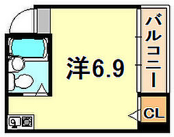 メゾンハマダ ワンルームの間取図画像