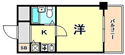 ペイサージュSANKO 1Kの間取図画像