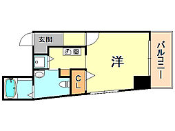 ライオンズマンション神戸花隈 ワンルームの間取図画像