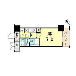 CRESTTAPP神戸湊町NOIR 1Kの間取図画像