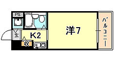 ハーバーヒル大倉山 1Kの間取図画像