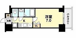 エスリード神戸三宮ラグジェ 1Kの間取図画像