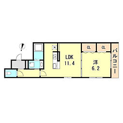 グリーンビラ大谷 1LDKの間取図画像