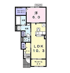 マジェスティックパラッツオ1 1LDKの間取図画像