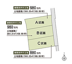 物件画像 ＼全区画100坪以上／本庄市今井2期全3区画　建築条件付き