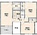 間取り：２F平面図：WICに加え、各居室収納たっぷり。屋根付きのバルコニーも広々♪