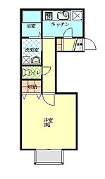 ウイング・トモ 1Kの間取図画像