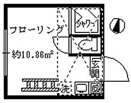 フェリスアンジュ 204 ｜ 東京都中野区鷺宮５丁目7-12（賃貸アパート1R・2階・10.86㎡） その2