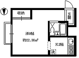 ロイヤルハイツ ワンルームの間取図画像