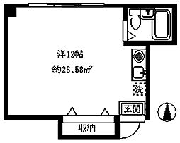 英和ビル鷺宮 ワンルームの間取図画像