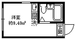 クレールメゾン代々木上原B ワンルームの間取図画像