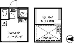 フェリスワンダー ワンルームの間取図画像
