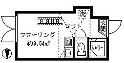フェリスアザール ワンルームの間取図画像