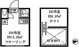 ソフィアポイント ワンルームの間取図画像