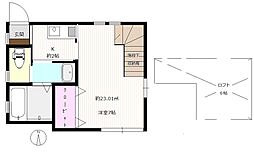 セレナ東久留米 1Kの間取図画像