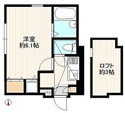 フリーダム 1Kの間取図画像