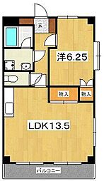 下曽我Kプライム 1LDKの間取図画像