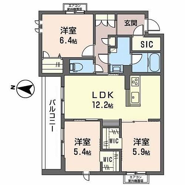 ShaMaison　North　Field ｜大阪府堺市堺区向陵西町３丁(賃貸マンション3LDK・2階・74.31㎡)の写真 その2