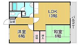 真田マンション 2LDKの間取図画像