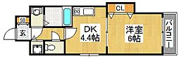 TKアンバーコート堺東2 1DKの間取図画像