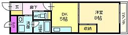 リッツ・なかもず 1DKの間取図画像