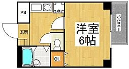 ドムス白鷺 1Kの間取図画像