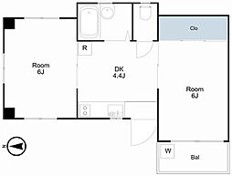 アーバン大森 3階2Kの間取り
