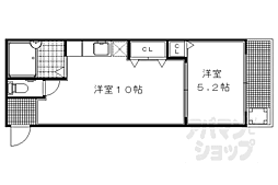 セントラル修学院 1LDKの間取図画像