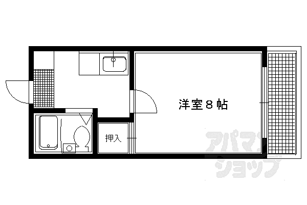 シンフォニハイツヒエイ 202｜京都府京都市左京区岩倉南池田町(賃貸アパート1K・2階・21.00㎡)の写真 その2