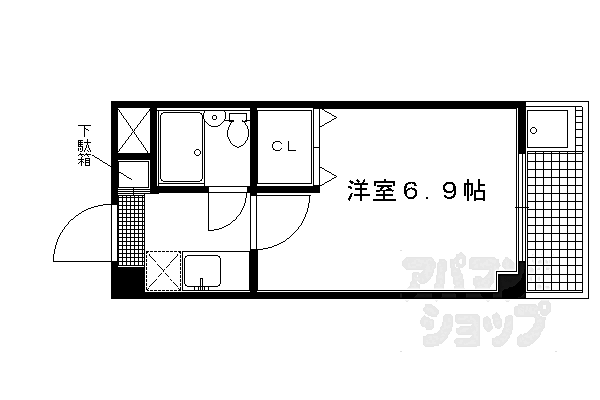 京都府京都市上京区末広町(賃貸マンション1K・3階・18.20㎡)の写真 その2