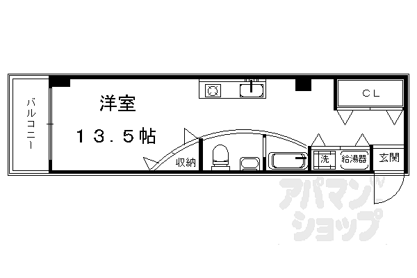 京都府京都市上京区油小路一条上ル元百万遍町(賃貸マンション1R・3階・35.00㎡)の写真 その2